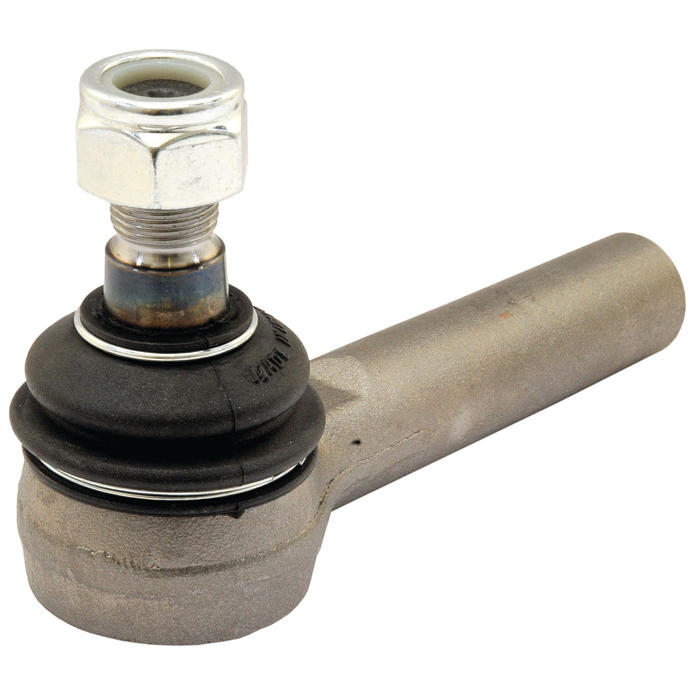 The Sparex Track Rod, measuring 143mm in length (S.113787), is a silver metal automotive tie rod end featuring a threaded bolt and nut, along with a ball joint housing and cylindrical arm. It is perfectly suited for John Deere 3100 applications and includes a Female Thread - Straight design, ensuring easy installation and compatibility. Available from Sparex.