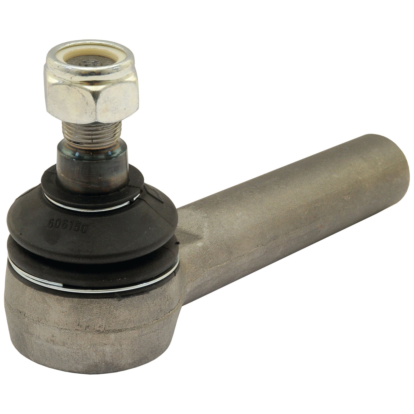 A Sparex Track Rod, model S.113791, featuring a threaded bolt and nut with a ball joint encased in rubber housing, designed with a female thread for compatibility with Ford New Holland models, measuring 190mm in length.