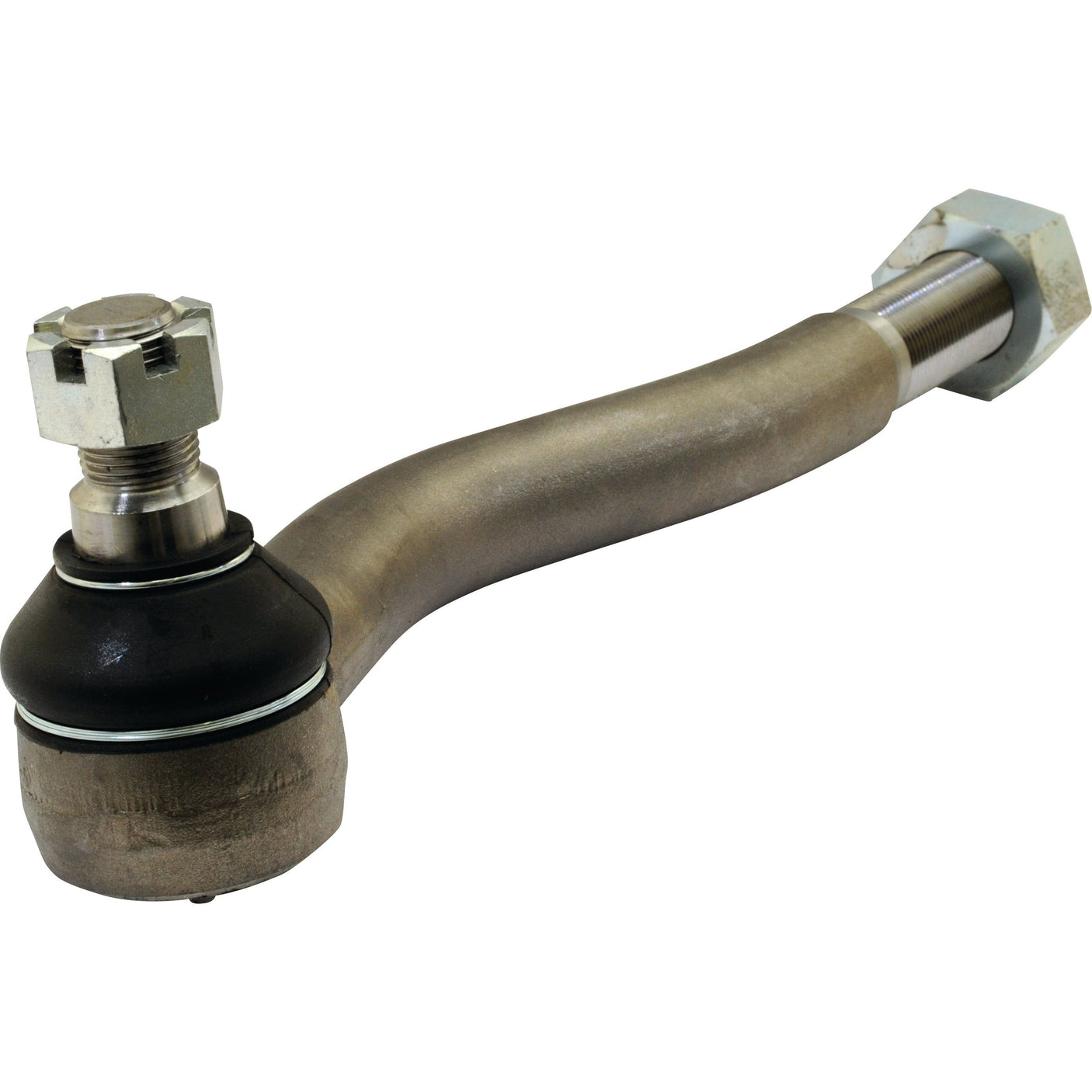 A precision-crafted metal track rod from Sparex, model S.113793, featuring a ball joint and a male-threaded hexagonal nut for secure attachment. Measuring 370mm in length, this component is ideal for John Deere vehicles.