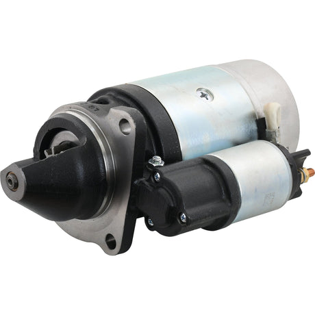 Sparex's Starter Motor - 12V, 2.7Kw (Mahle), part number S.113795, features a metallic body with black components, mounting holes, and 12V electrical connections.