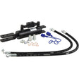 The Sparex Hydraulic Levelling Box (Part No. S.113937), which comes with attached hoses and a Fork Hole diameter of 16mm, is ideal for Ford New Holland BOOMER tractors. This kit includes fittings, sealing washers, and blue protective caps, making it a perfect choice for your hydraulic needs.