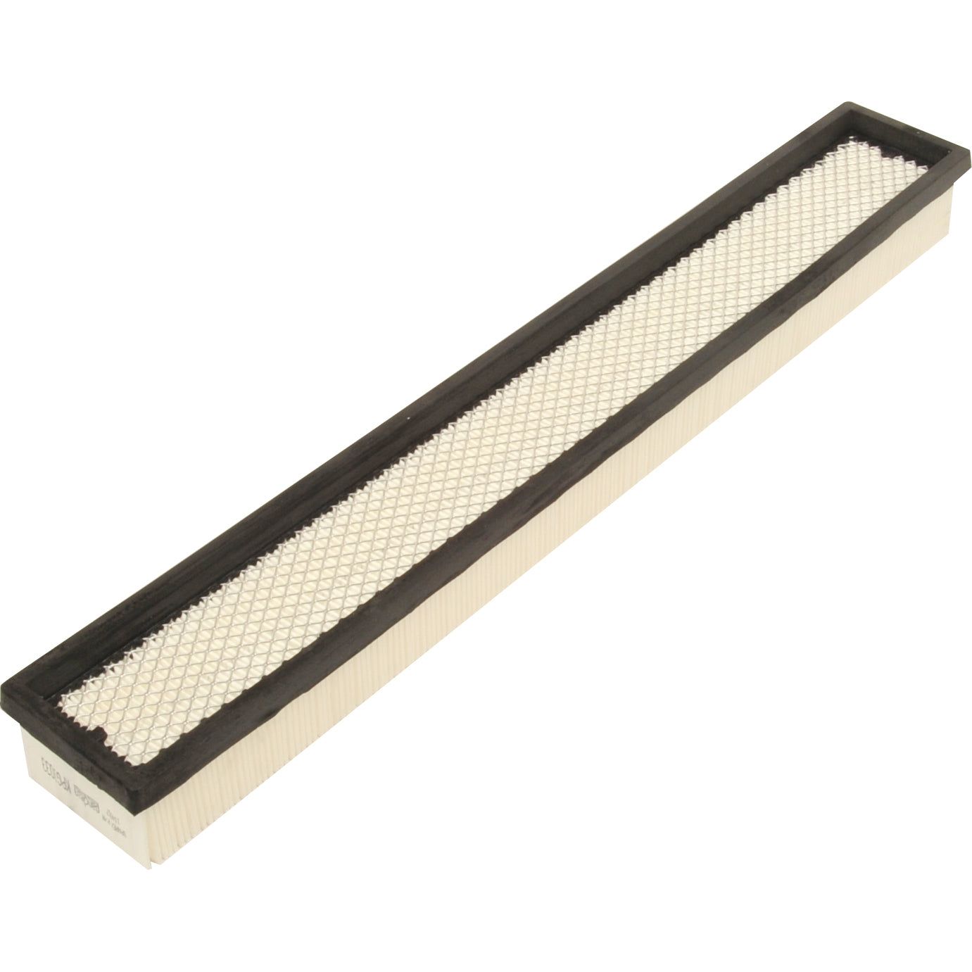 Introducing the Cab Filter by Sparex, also known as Sparex Part No.S.114057: a rectangular air filter featuring a durable black plastic frame and white pleated filter material, enhanced with carbon media for superior filtration efficiency.