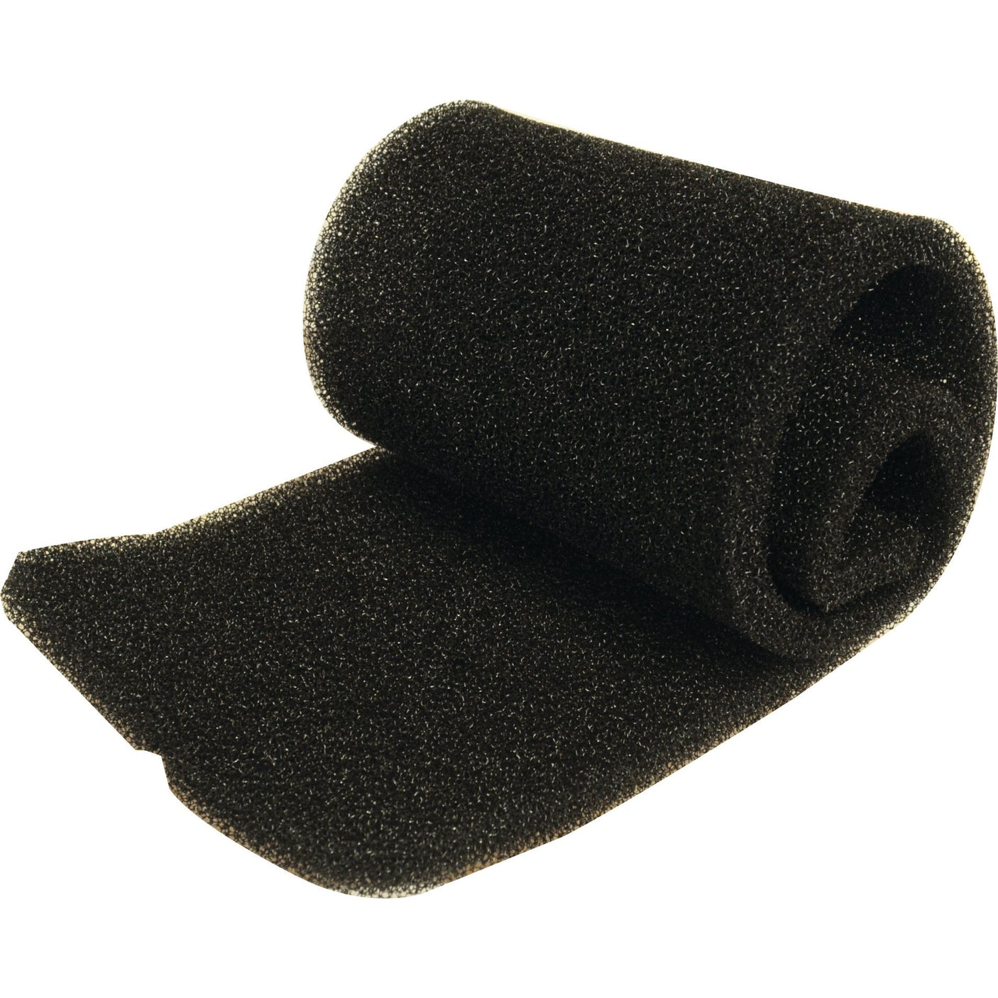 A roll of Sparex Cab Filter (Part No. S.114060), partially unrolled, reveals its textured black foam surface, perfect for use as a Valtra cab filter.