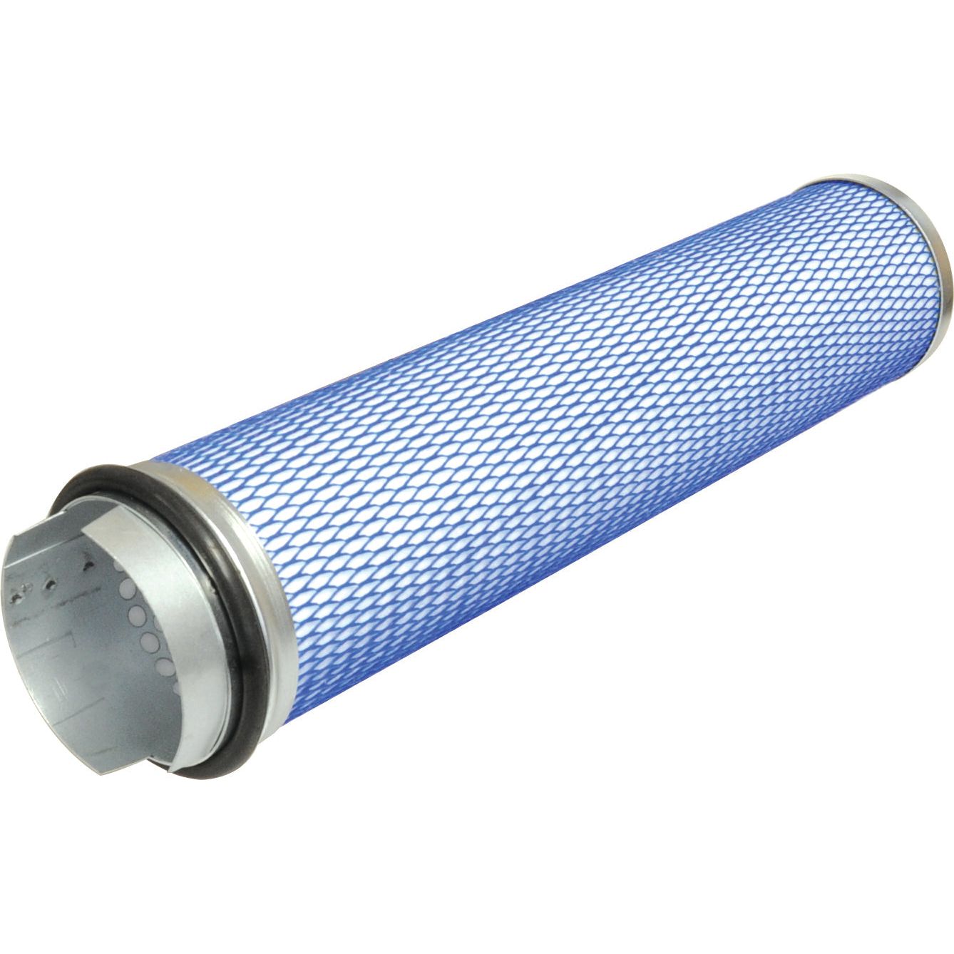 The Sparex Air Filter - Inner (Sparex Part No. S.114075) features a cylindrical design with a robust metal frame and a blue mesh surface for enhanced durability.