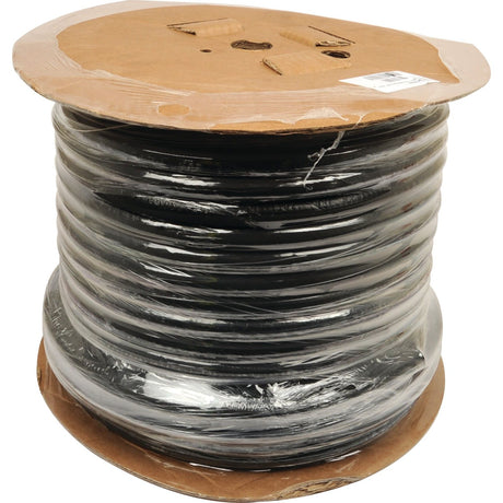 A large spool of Dicsa Trale Hydraulic Hose - 5/16'' 2SN 2 Wire Standard (Cardboard Reel) from Sparex, wrapped in plastic with cardboard discs on the top and bottom for support.