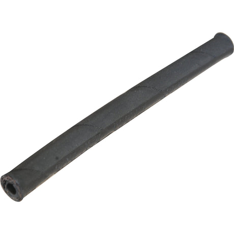 A black, cylindrical rubber hose with a textured surface, featuring 2SN 2 Wire reinforcement for added durability, is isolated on a white background. This Dicsa Trale Hydraulic Hose - 5/16'' 2SN 2 Wire Standard (Cardboard Reel), available under Sparex Part No.S.114313 by Sparex, is engineered to handle high demands with a maximum working pressure and exceptional burst pressure.