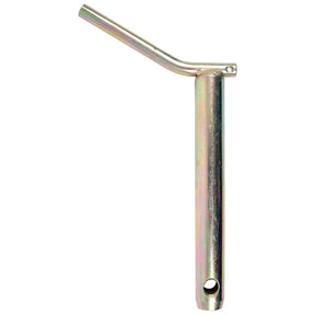 A Sparex Swinging Drawbar Hinge Pin 25x175mm (Part No. S.11462) is a metal pin with two holes and a bent top, designed to meet precise product specifications.
