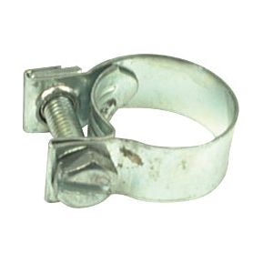 The Sparex Mini Hose Clip (Part No. S.11466), made of galvanized steel and featuring an 8mm screw mechanism for tightening, is ideal for securing hoses onto fittings or pipes, with an adjustable range from a minimum diameter of 6mm to a maximum diameter of 8mm.