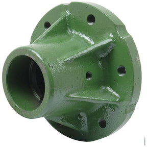 A Sparex Wheel Hub, part number S.11500, is a green, cylindrical metal component with a hollow center and multiple bolt holes on the flange, designed for John Deere machinery.