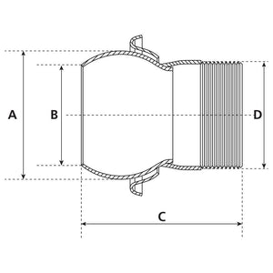 Coupling with Threaded End - Male 4'' (100mm) x 4''''  (Galvanised) - S.115063 - Farming Parts