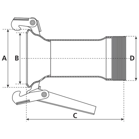 Coupling with Threaded End - Female 4'' (100mm) x 4''  (Galvanised) - S.115067 - Farming Parts