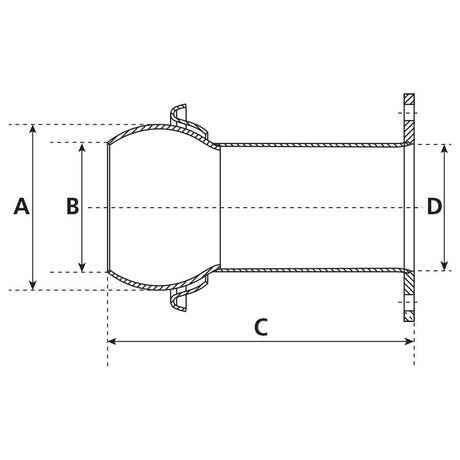 Coupling with Square Flange - Male 4'' (100mm) x (100mm) (Galvanised) - S.115071 - Farming Parts