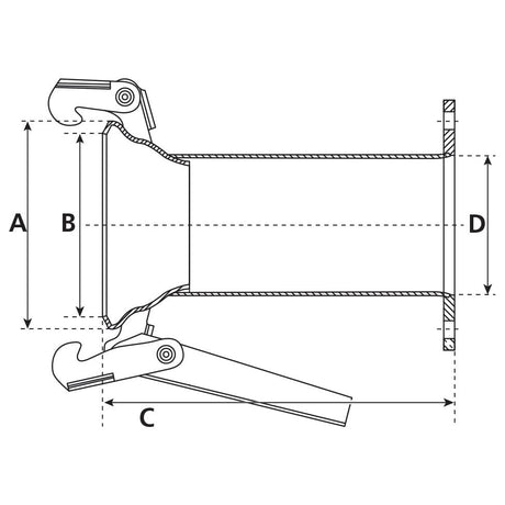 Coupling with Square Flange - Female 4'' (100mm) x (100mm) (Galvanised) - S.115075 - Farming Parts