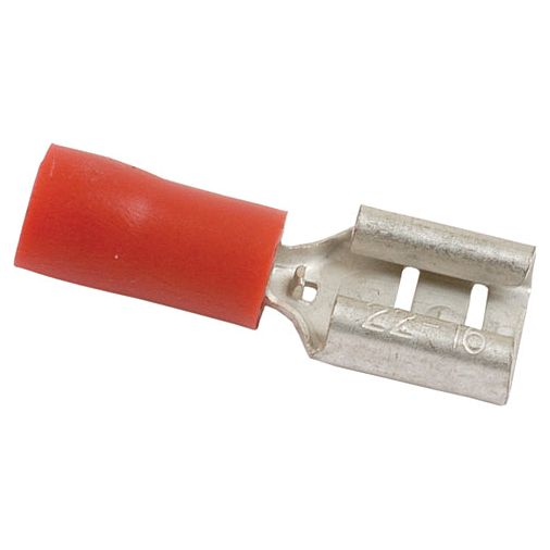 Pre Insulated Spade Terminal, Standard Grip - Female, 6.3mm, Red (0.5 - 1.5mm)
 - S.11563 - Farming Parts