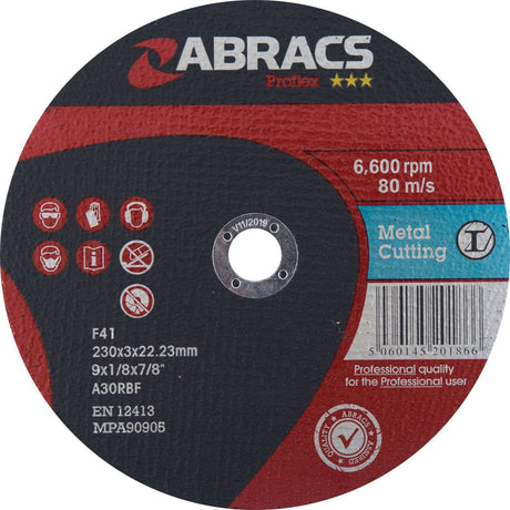 Flat Metal Cutting Disc⌀230 x 3 x 22.23mm A30RBF
 - S.11752 - Farming Parts