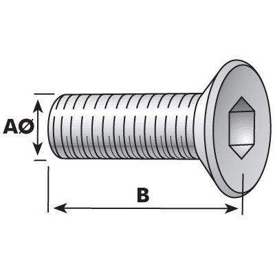 Metric Countersunk Hexagon Socket Screw, Size: M6 x 10mm (Din 7991)
 - S.11795 - Farming Parts