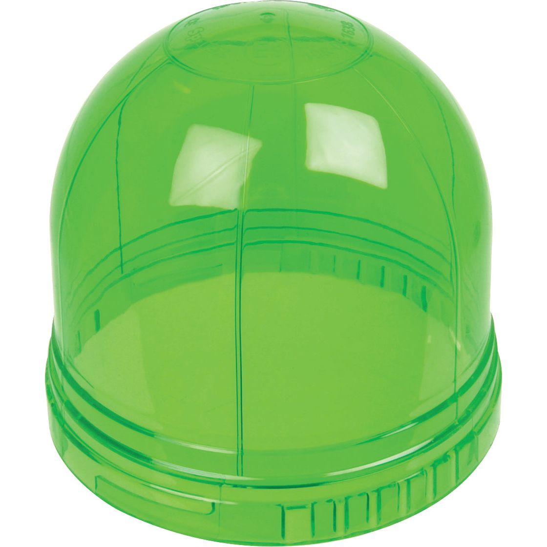A green, dome-shaped polycarbonate Replacement Lens by Sparex, featuring vertical and horizontal grooves and a flat base, fits S.118306 (Sparex Part No. S.118305).