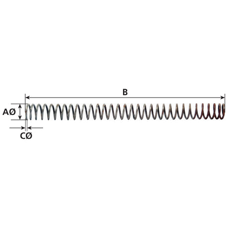 Compression Spring, Spring &Oslash;8mm, Wire &Oslash;0.91mm, Length: 150mm.
 - S.11861 - Farming Parts