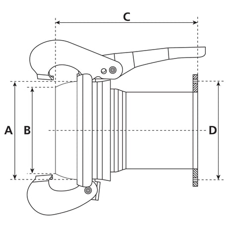 Coupling with Square Flange Short - Male 4'' (108mm) x (100mm) (Galvanised) - S.119434 - Farming Parts