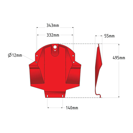 Skid - Length:495mm, Width:mm, Depth:55mm -  Replacement for Fella
 - S.119620 - Farming Parts