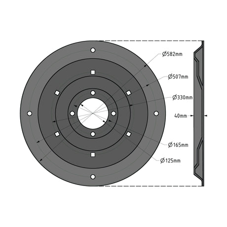 Sliding Saucer -  OD :582mm, - Replacement for Fella
 - S.119621 - Farming Parts