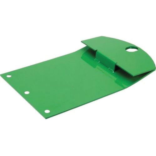 A green metal clipboard, branded as Sparex, model Skid (product number S.119626), featuring a Krone clamping mechanism at the top and three hole punches on the left side. Dimensions: 485mm length, 290mm width, and 39mm depth.