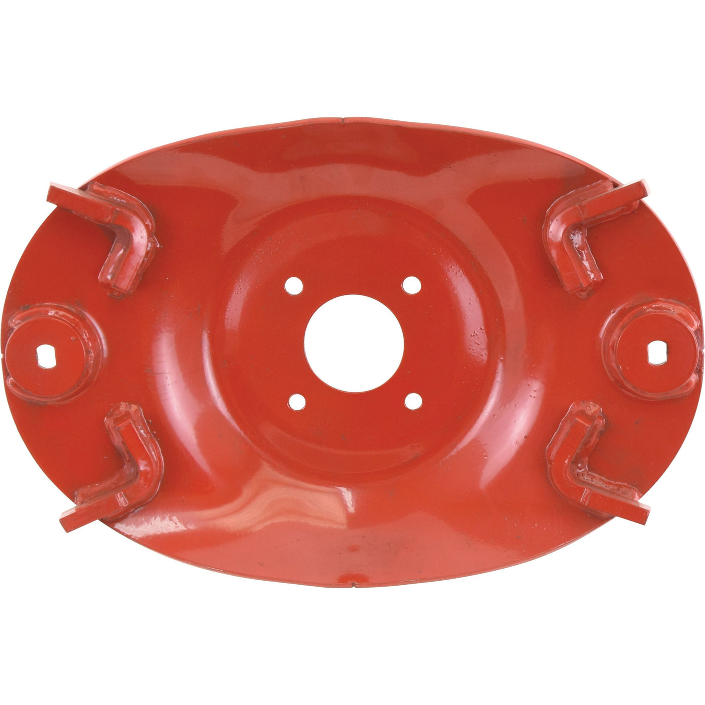 A Sparex mower cutting disc with four protruding brackets and a central circular hole, designed to fit Pottinger NOVADISC (Replacement for Pottinger part 397601502 | Sparex Part No. S.119633), features dimensions of 420mm in length, 55mm in depth, and hole centers at 70mm and 363mm.