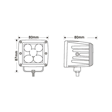 LED Red Work Light for Forklift Danger Area, IP Rating: IP69K, 120 Lumens Raw, 10-80V
 - S.119779 - Farming Parts