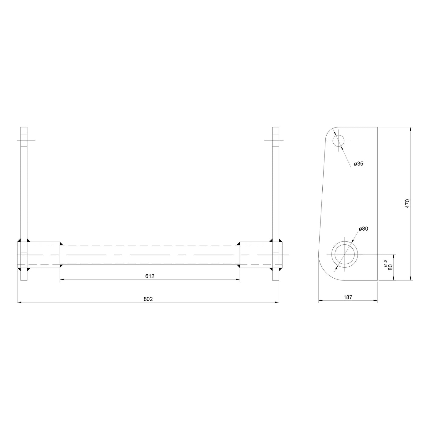 Loader Bracket, Replacement for: Manitou.
 - S.119885 - Farming Parts