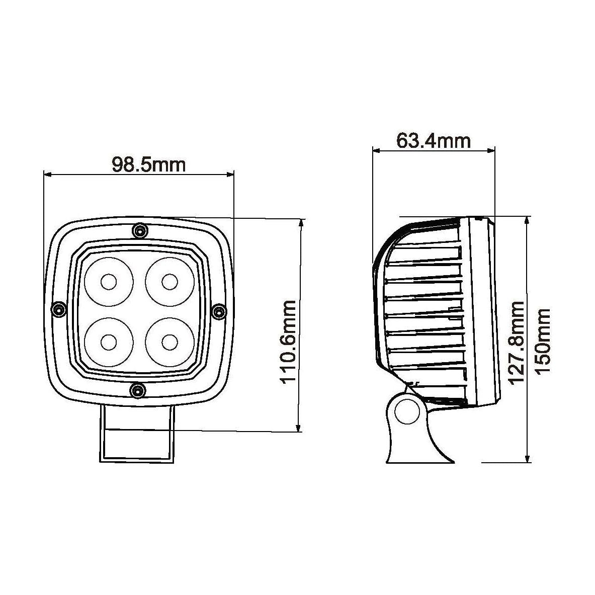 LED Work Light, Interference: Class 3, 4000 Lumens Raw, 10-30V ()
 - S.119891 - Farming Parts