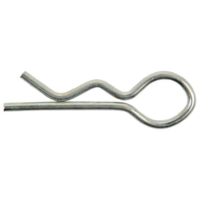 The Grip Clip - Single Wound by Sparex, also known as a metal R-clip or retaining pin, features a Ø4.5mm x 93mm design with a loop on one end and a straight end that curves into an "R" shape. This high-quality Sparex clip is designed to fit Pin Ø10-18mm sizes.