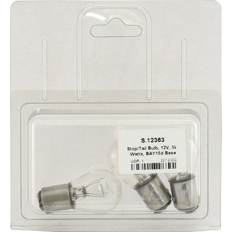 Halogen Stop/Tail Bulb, 12V, 5W, BAY15d Base
 - S.12363 - Farming Parts