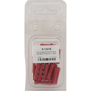 Pre Insulated Inline Terminal, Standard Grip, 4.0mm, Red (0.5 - 1.5mm) (Agripak 25 pcs.)
 - S.12415 - Farming Parts