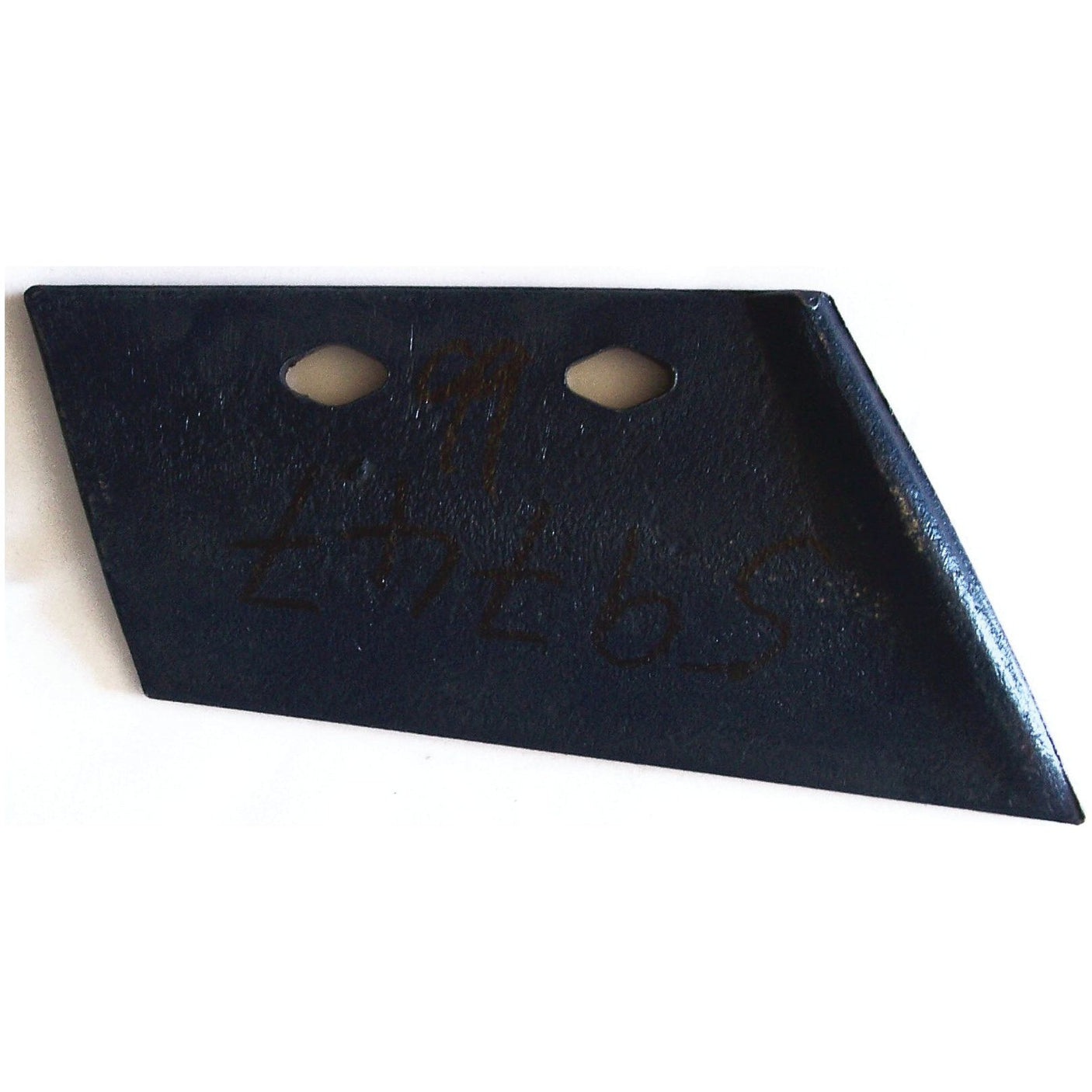 The Sparex Skim Point - LH (Gregoire Besson), marked with "E. Debs" and featuring a pointed tip with two holes, is ideal for use with Gregoire Besson equipment. The part can be fitted as 19113 and has the Sparex Part No. S.127472.