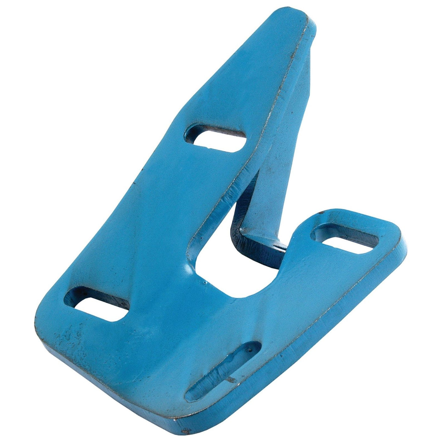 A blue metal Support Plate - LH (Lemken) with several cutouts and angled surfaces, designed for mounting or support purposes, compatible with Sparex Fasteners (Sparex Part No.S.127474).