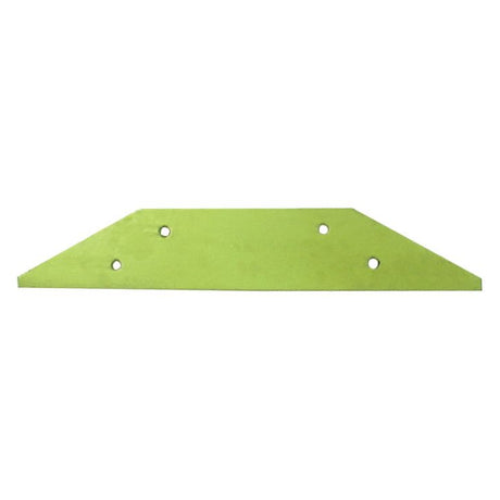 The Sparex Landside - RH & LH (Dowdeswell) - S.127492 is a green metal blade with beveled edges and four circular holes evenly spaced along its length, designed to fit 1136700 series Dowdeswell machinery.