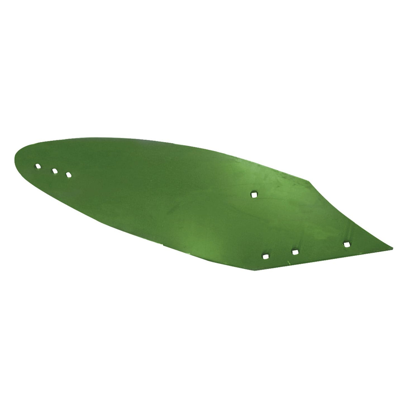 A green metal mouldboard (RH) with multiple mounting holes on one side, compatible with Kverneland models. Also listed under Sparex Part No. S.127567.