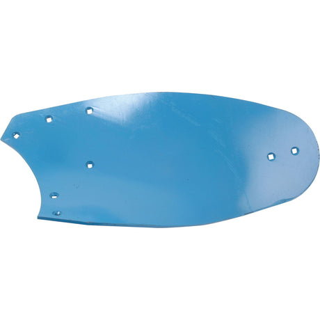 A blue, curved metal Mouldboard (LH) from Sparex, compatible with part 3441027, featuring multiple holes arranged in a pattern, perfect for fasteners.