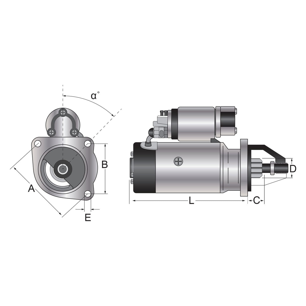 Starter Motor  - 12V, 3.2Kw, Gear Reducted (Mahle)
 - S.127860 - Farming Parts