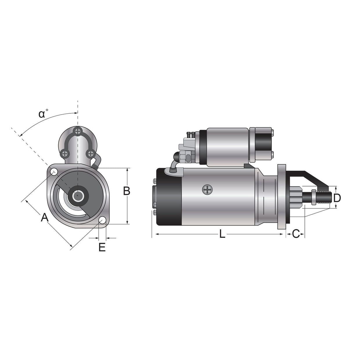 Starter Motor  - 12V, 3.2Kw, Gear Reducted (Mahle)
 - S.127867 - Farming Parts