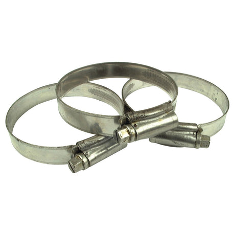 Three Stainless Steel Hose Clips: Ø12-22mm arranged in an overlapping layout with the worm drive screw mechanisms visible, each being Sparex Part No.S.12887 from the brand Sparex.