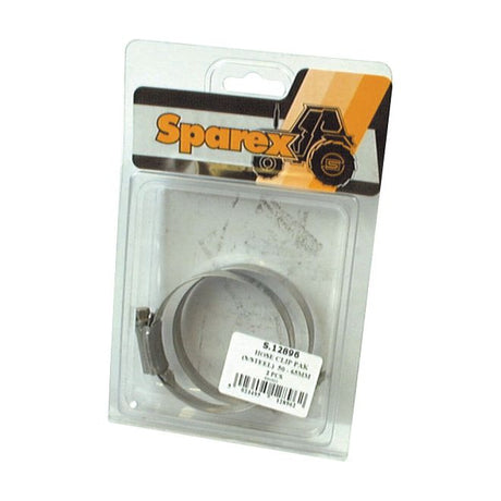 Plastic packaging containing a stainless steel hose clip with a label detailing dimensions and product code S.12896, marketed under the Sparex brand.