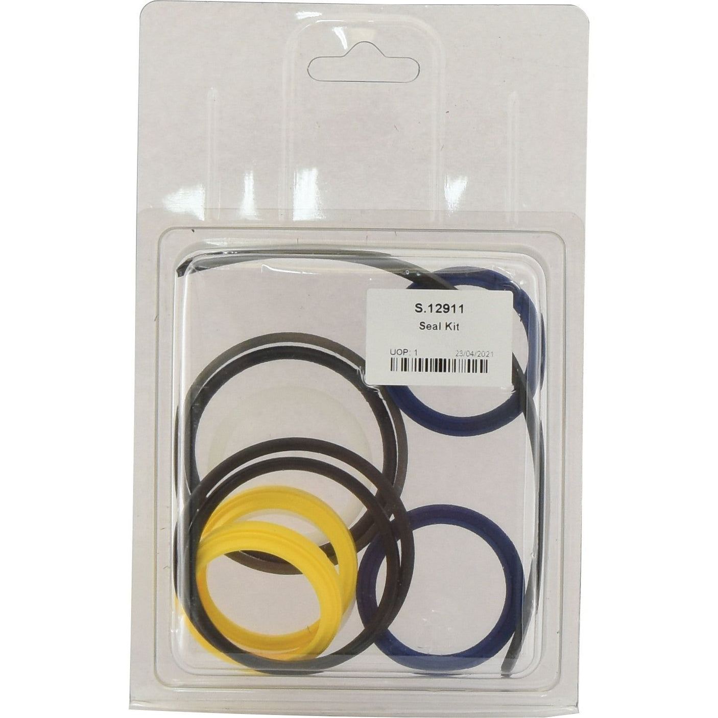 A sealed plastic package containing a variety of O-rings in different colors and sizes, labeled "Seal Kit | Sparex Part No.S.12911" with a barcode, ideal for New Holland machinery.