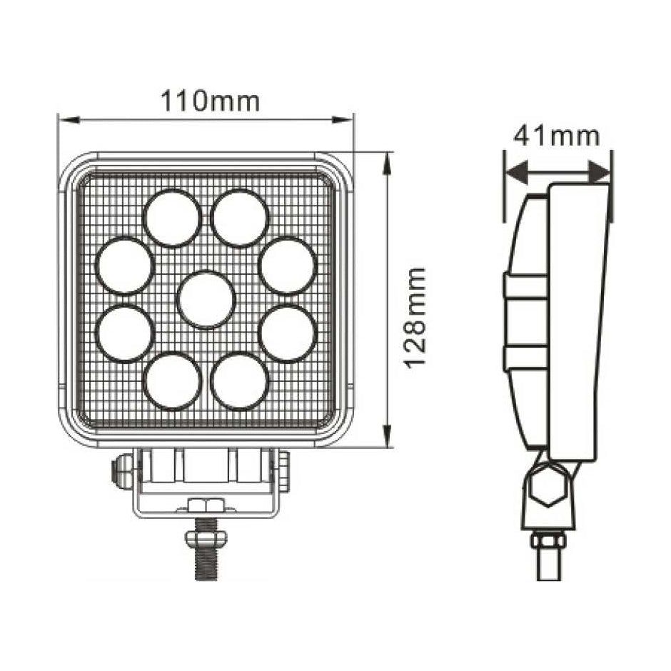 LED Work Light, Interference: Class 3, 2070 Lumens Raw, 10-30V ()
 - S.129483 - Farming Parts