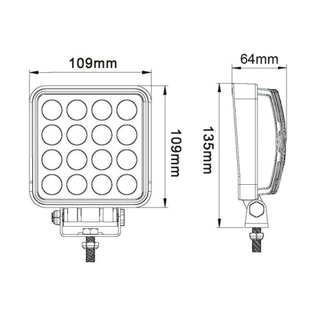 LED Work Light, Interference: Class 3, 2880 Lumens Raw, 10-30V ()
 - S.129484 - Farming Parts