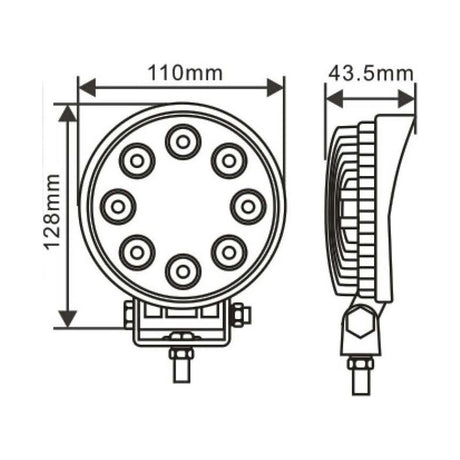 LED Work Light, Interference: Class 3, 1600 Lumens Raw, 10-30V ()
 - S.129485 - Farming Parts