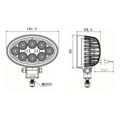 LED Work Light, Interference: Class 3, 1600 Lumens Raw, 10-30V ()
 - S.129486 - Farming Parts