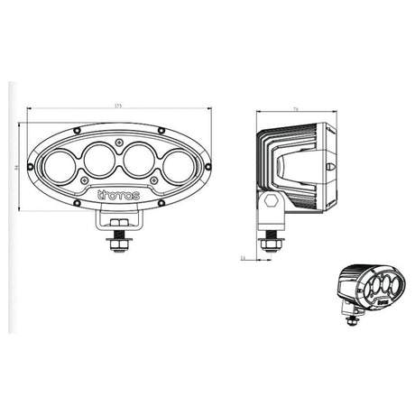 LED Work Light (Cree High Power), Interference: Class 3, 7000 Lumens Raw, 10-60V
 - S.130024 - Farming Parts