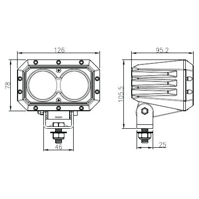 LED Work Light (Cree High Power), Interference: Class 3, 6000 Lumens Raw, 10-60V
 - S.130030 - Farming Parts