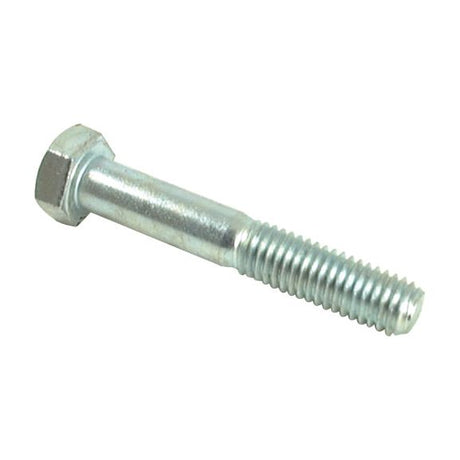 An image of a Sparex Metric Bolt M8x50mm (DIN 931) | Sparex Part No. S.13193 with a threaded end adhering to DIN 931 standards.